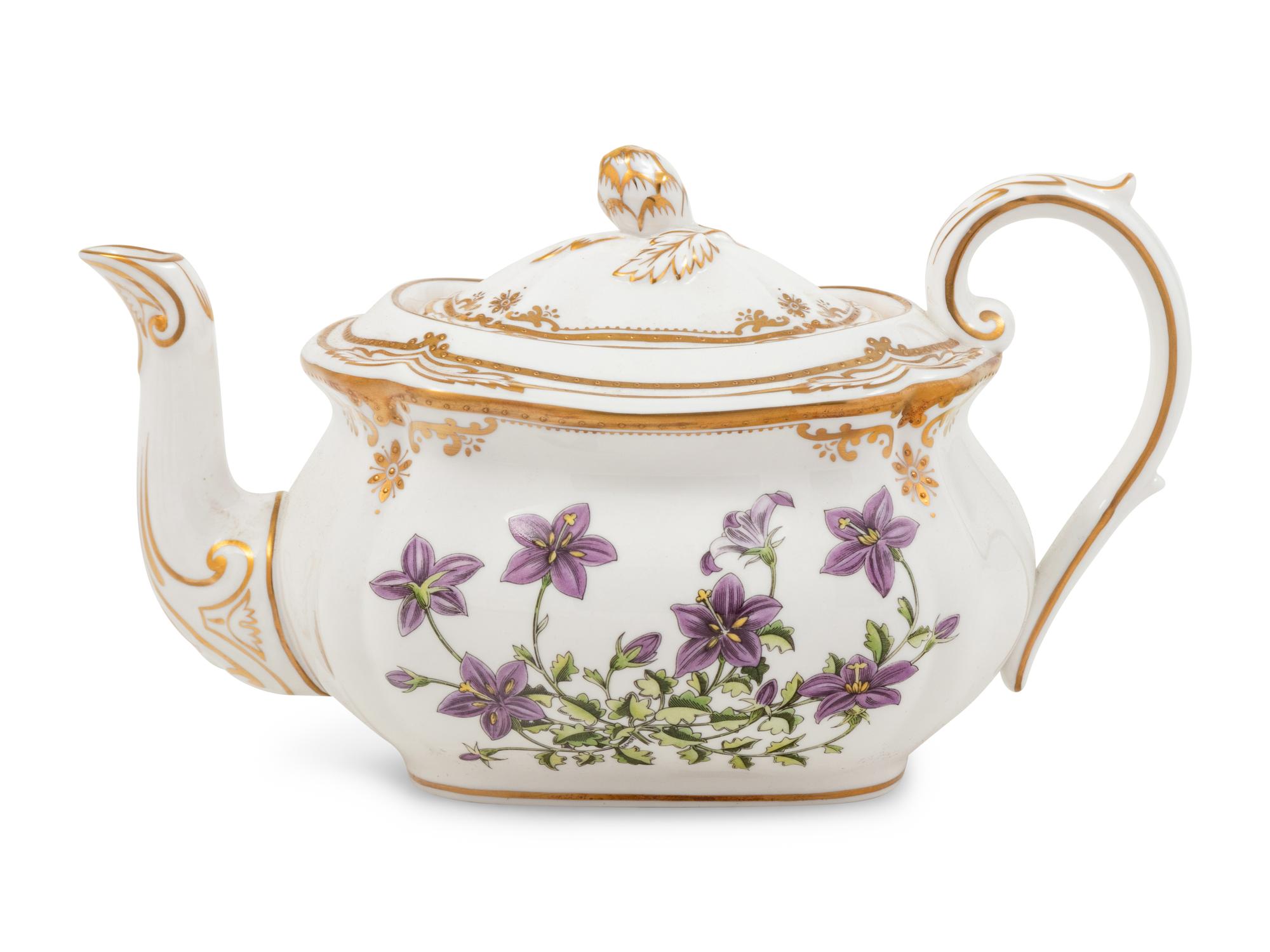 A Spode Stafford Flowers Porcelain Four-Piece Tea and Coffee Service