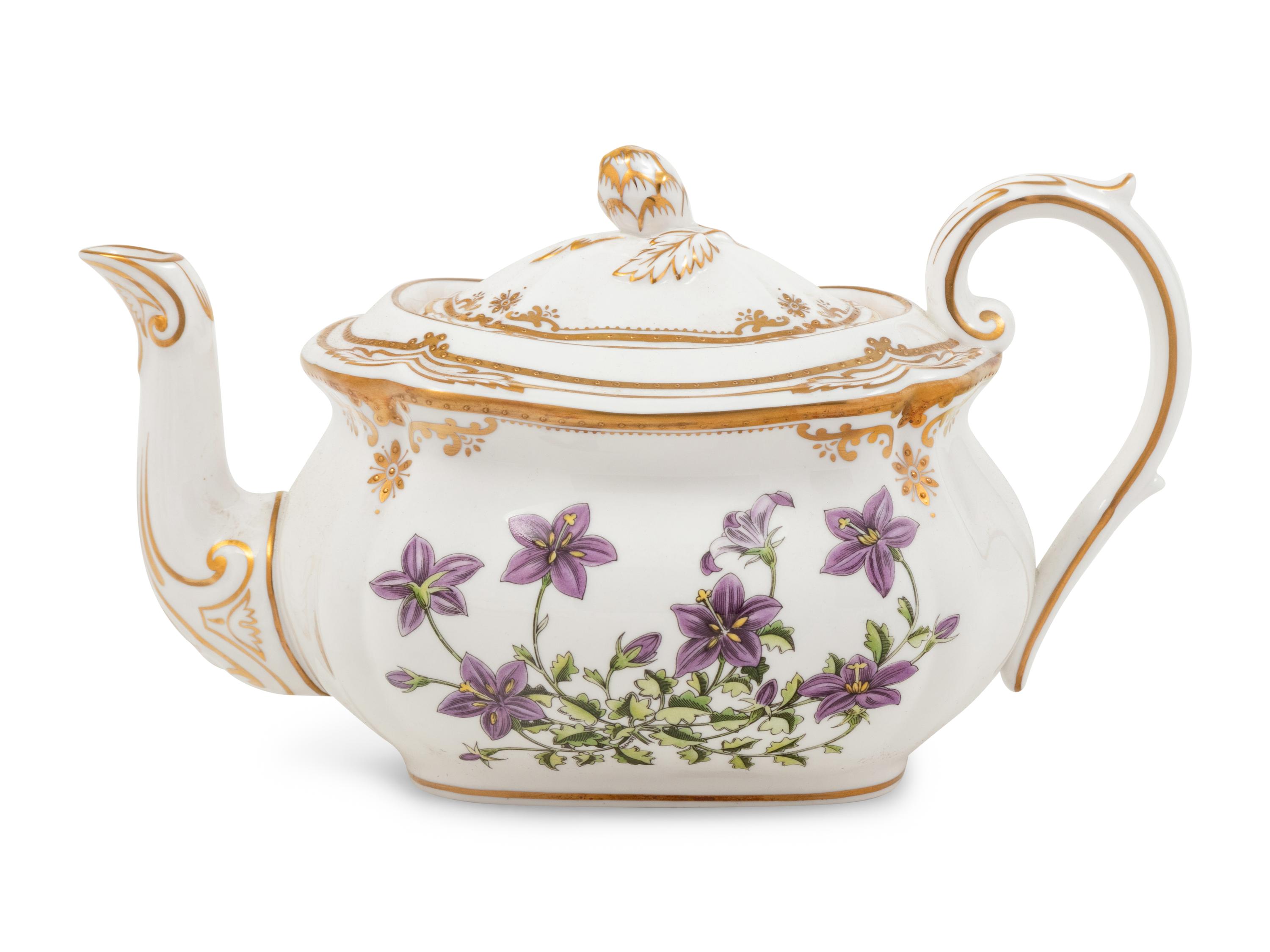 A Spode Stafford Flowers Porcelain Four-Piece Tea and Coffee Service