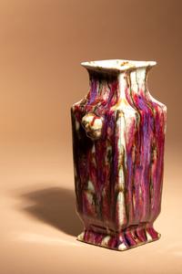A Flambé Porcelain Fanghu Vase