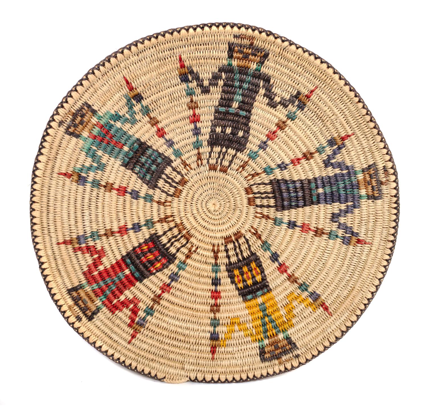 A Navajo Pictorial Basket Tray, Sally Black Diameter 18 1/2 inches.
