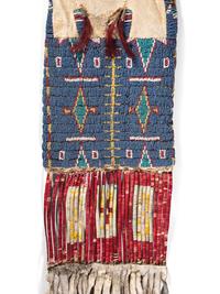 Sioux Beaded Hide Tobacco Bag, with American Flags