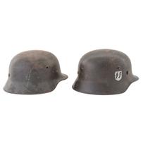 Lot of two WWII German M35 Stahlhelm