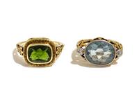 COLLECTION OF YELLOW GOLD AND GEMSTONE JEWELRY