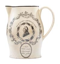 A Liverpool Transfer-Printed Creamware George Washington Memorial Pitcher