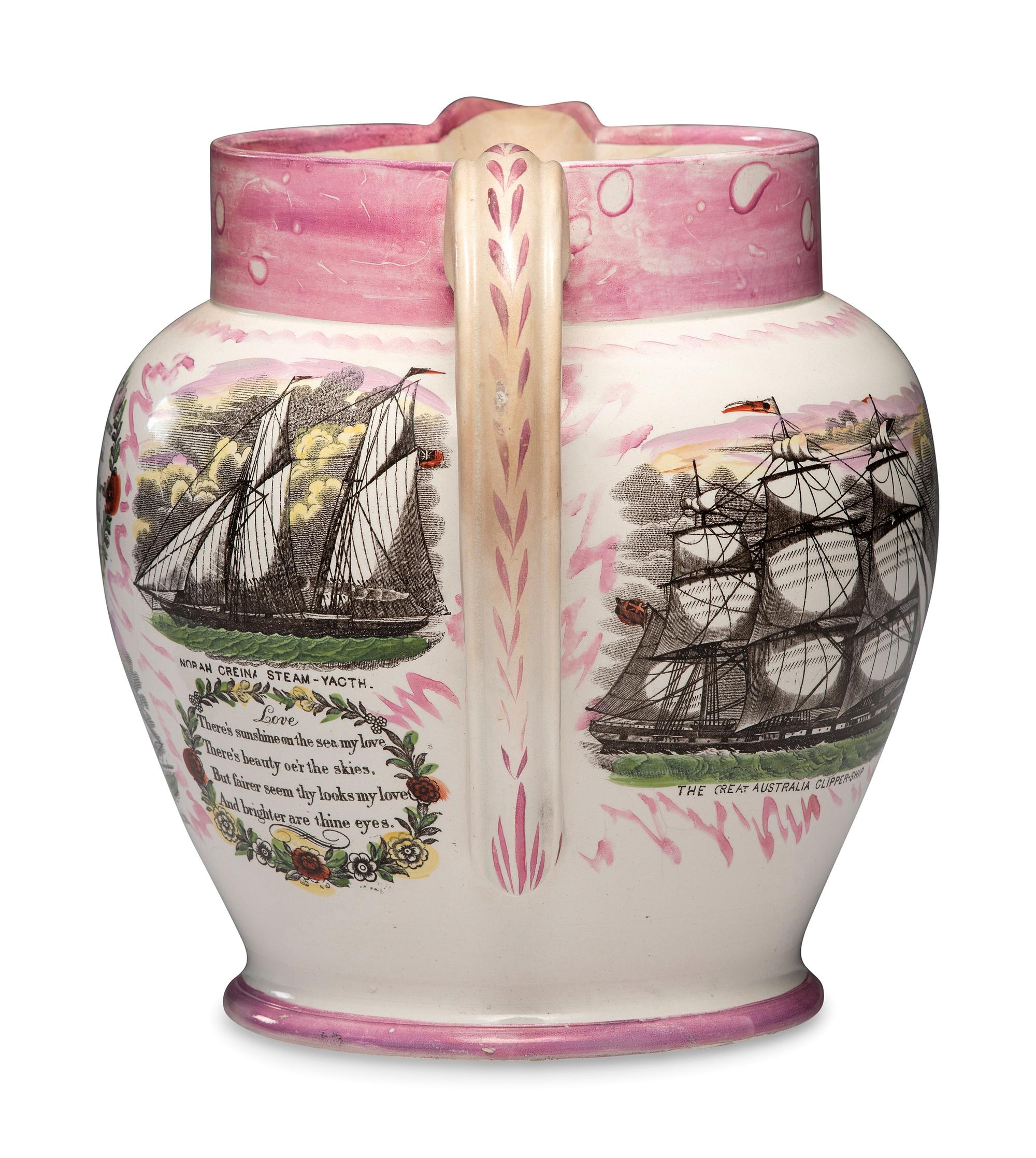 An Unusually Large Lug-Handled Sunderland Lustreware Jug