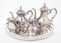 An American Silver-plate Tea and Coffee Service Length of tray 19 3/8 inches. — Gorham Mfg. Co., Providence, RI