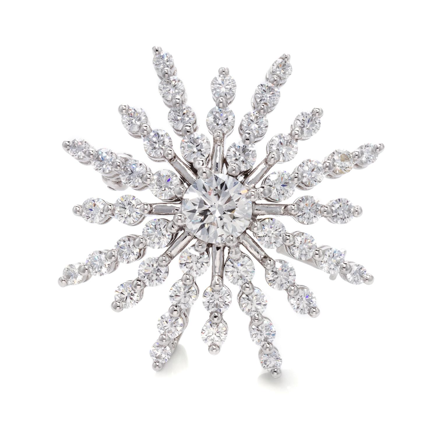 A Platinum, 18 Karat White Gold and Diamond Pendant Brooch,