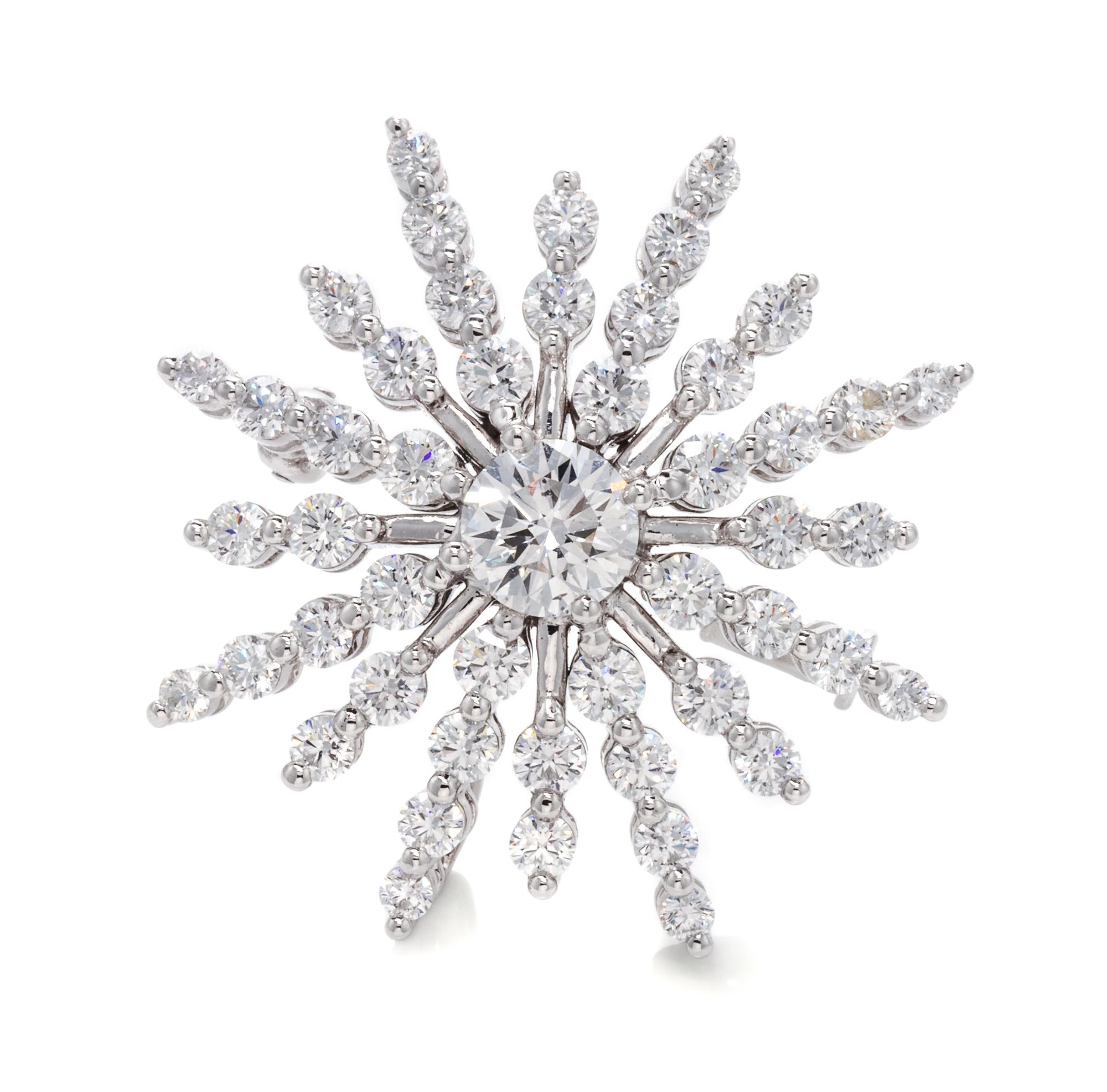A Platinum, 18 Karat White Gold and Diamond Pendant Brooch,