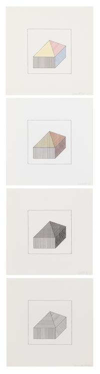 Sol LeWitt, (American, 1928-2007) , Twelve Forms Derived From a Cube, 1984 (complete portfolio of 48 screenprints with title and justif