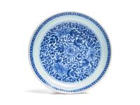 A Chinese Blue and White Porcelain Dish, Qing Dynasty, 18th/19th Century