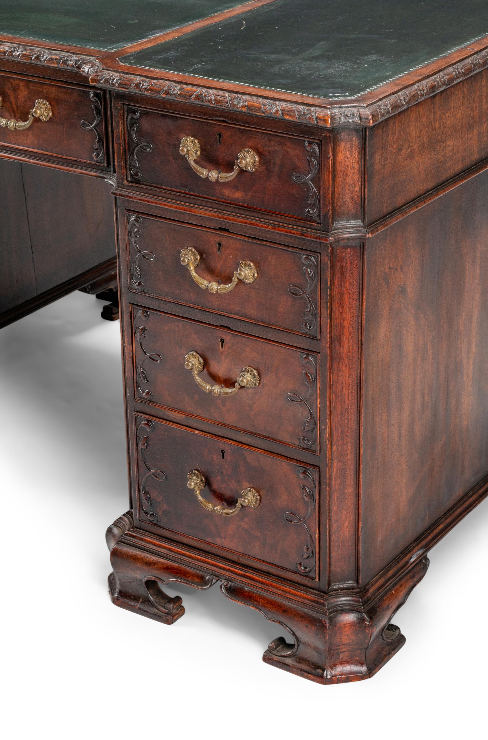 A Late Edwardian Mahogany Pedestal Desk