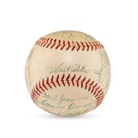 A 1955 Brooklyn Dodgers Team Signed Autograph Baseball Featuring Jackie Robinson (Beckett Authentication Services Letter of Authenticity)