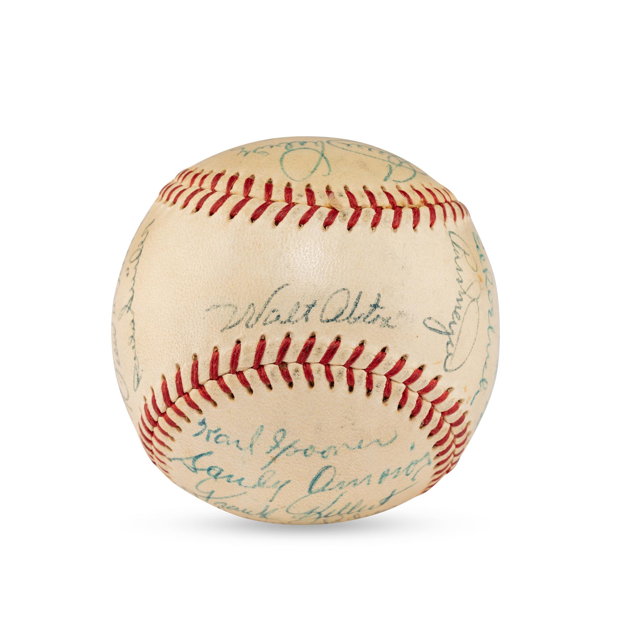 A 1955 Brooklyn Dodgers Team Signed Autograph Baseball Featuring Jackie Robinson (Beckett Authentication Services Letter of Authenticity)