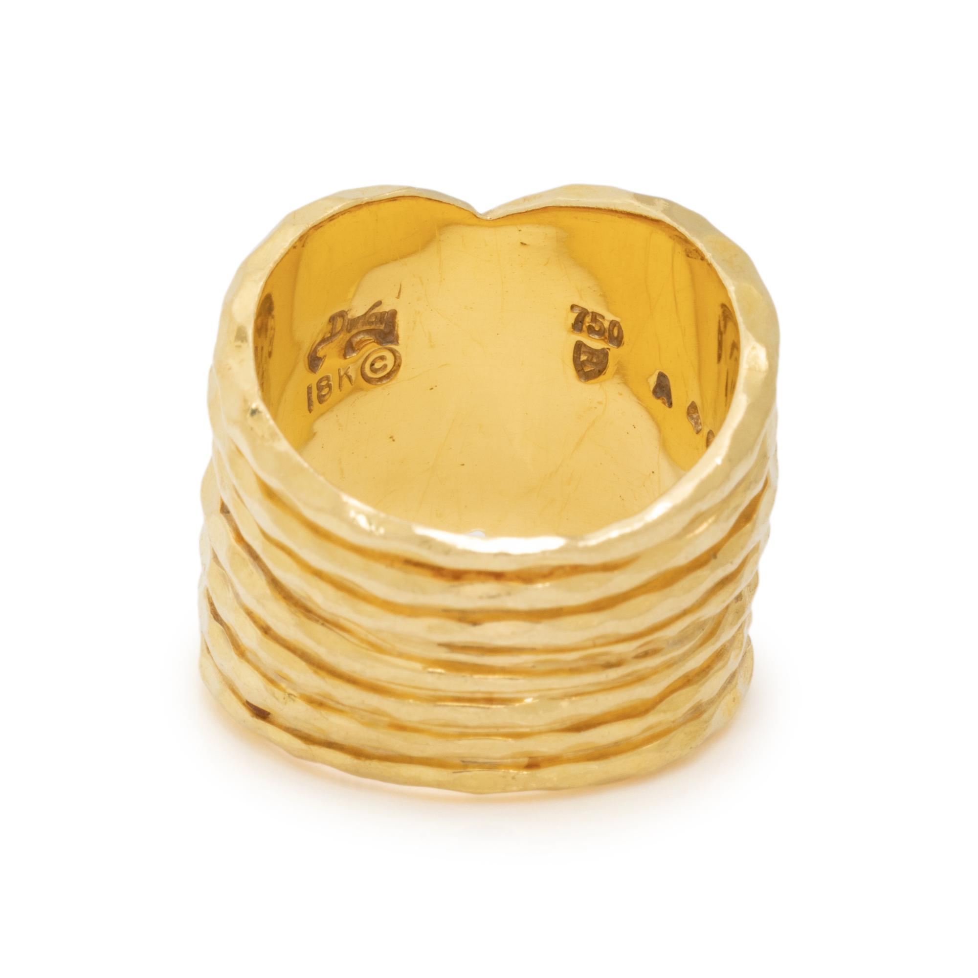 HENRY DUNAY, YELLOW GOLD RING