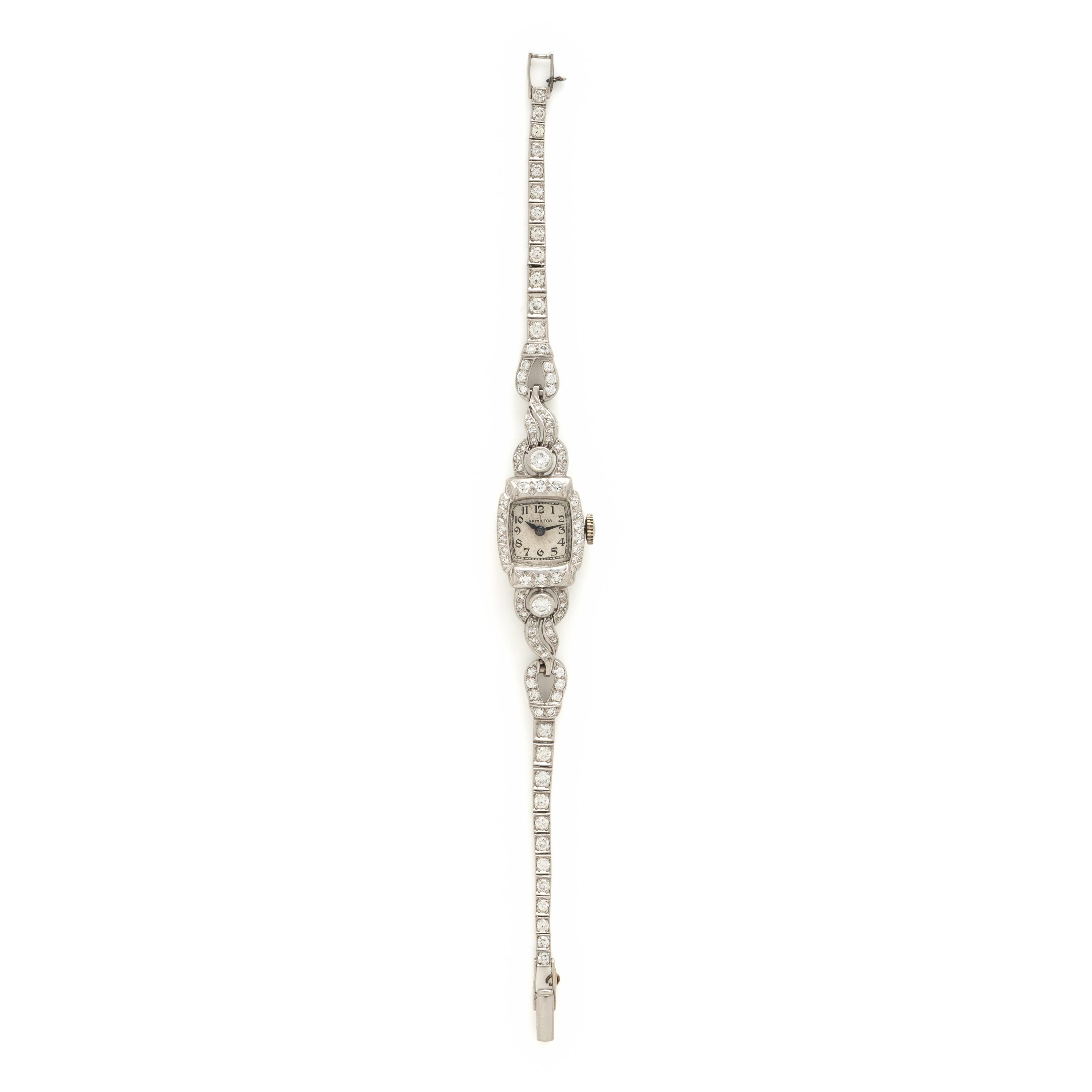 Hamilton, Platinum and Diamond Watch