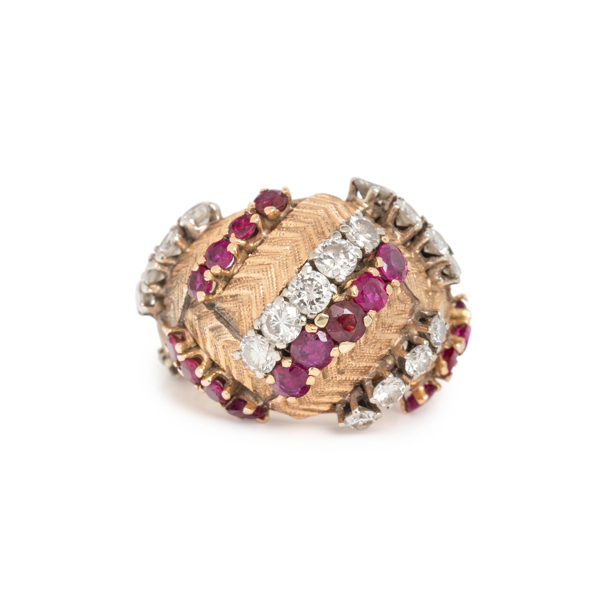 SYNTHETIC RUBY AND DIAMOND RING