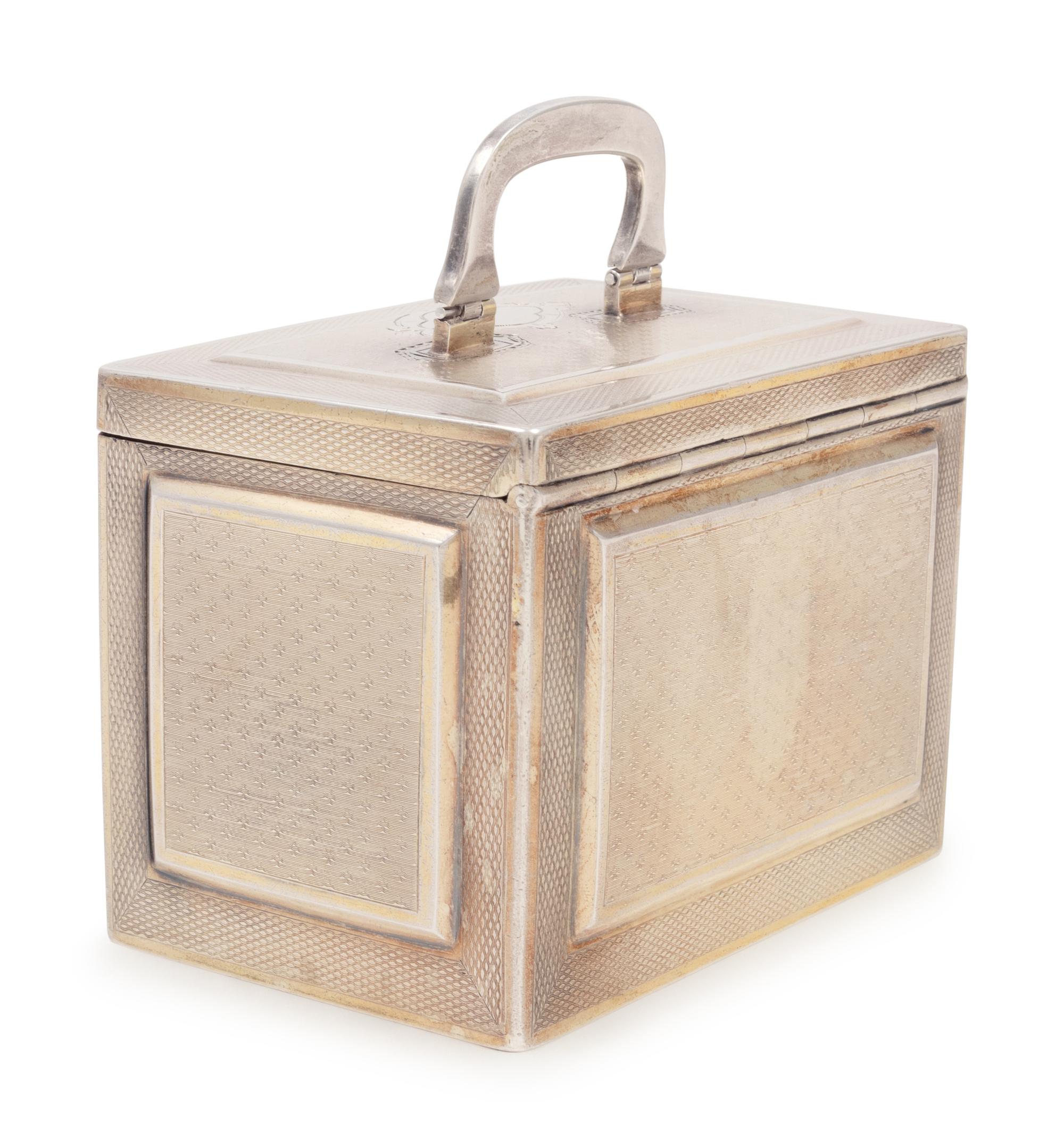 A Russian Silver Tea Caddy