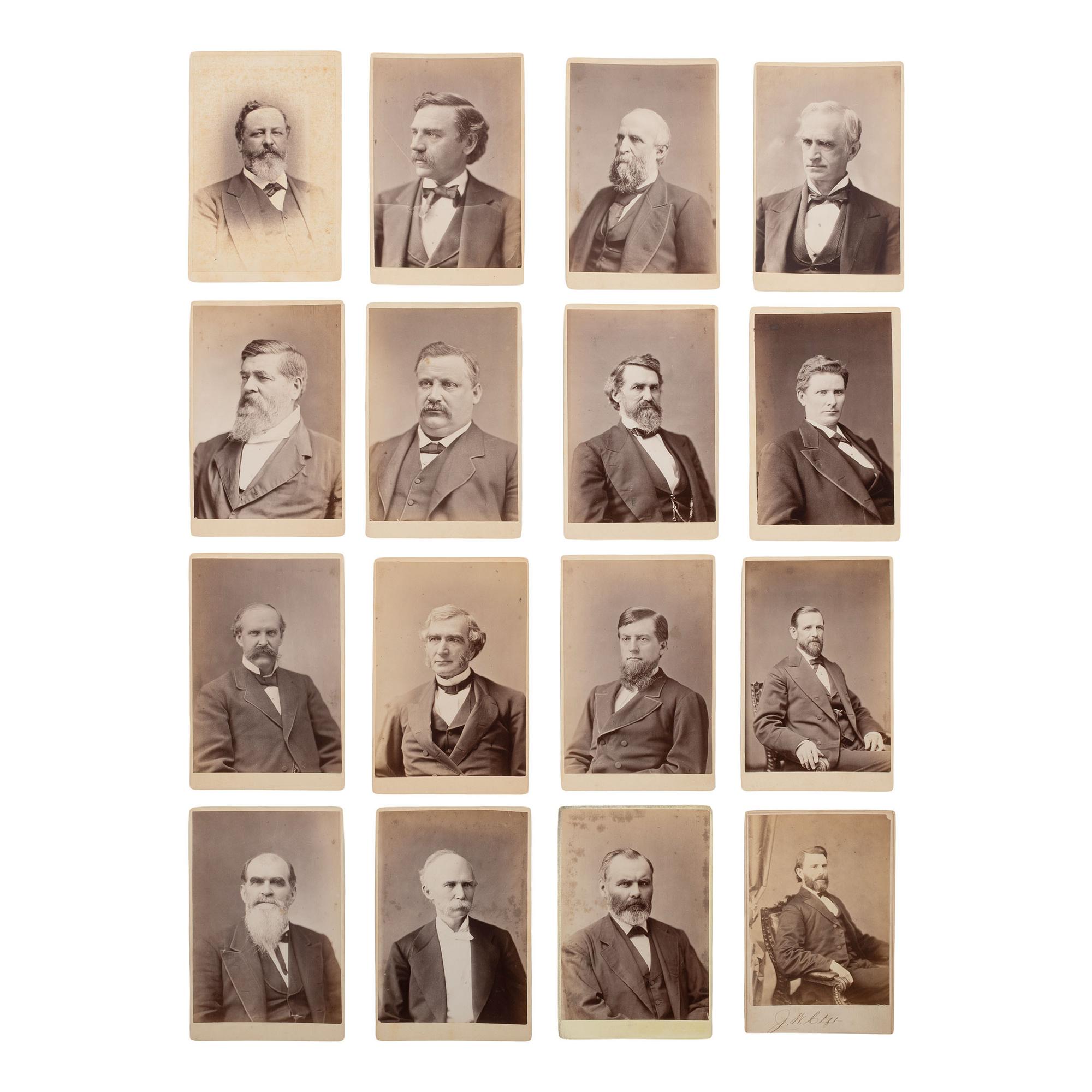 [Americana] Group of 92 Cabinet Cards of Politicians and Judges, incl. Works by Brady, etc.
