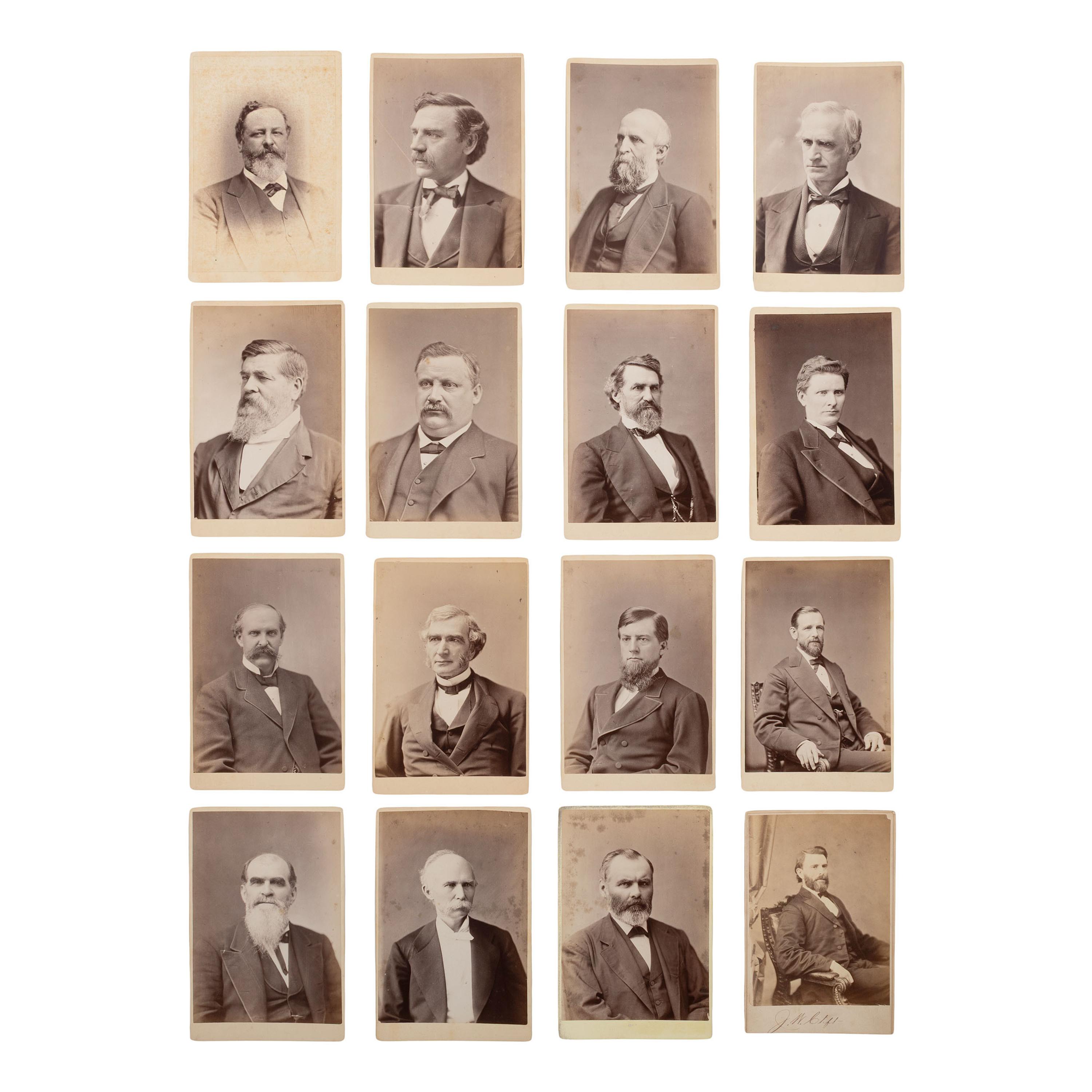 [Americana] Group of 92 Cabinet Cards of Politicians and Judges, incl. Works by Brady, etc.