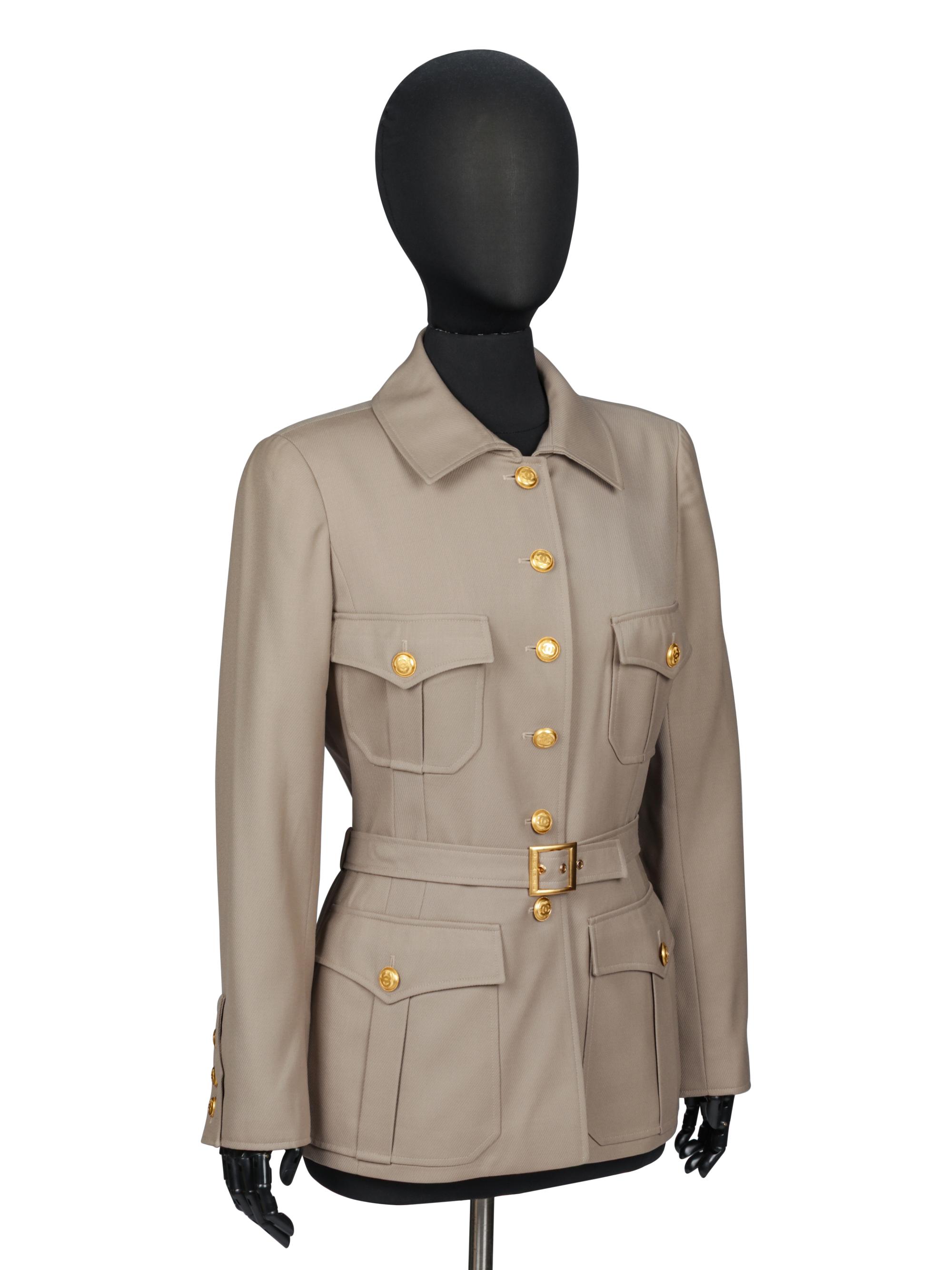CHANEL, KHAKI MILITARY JACKET, 1996