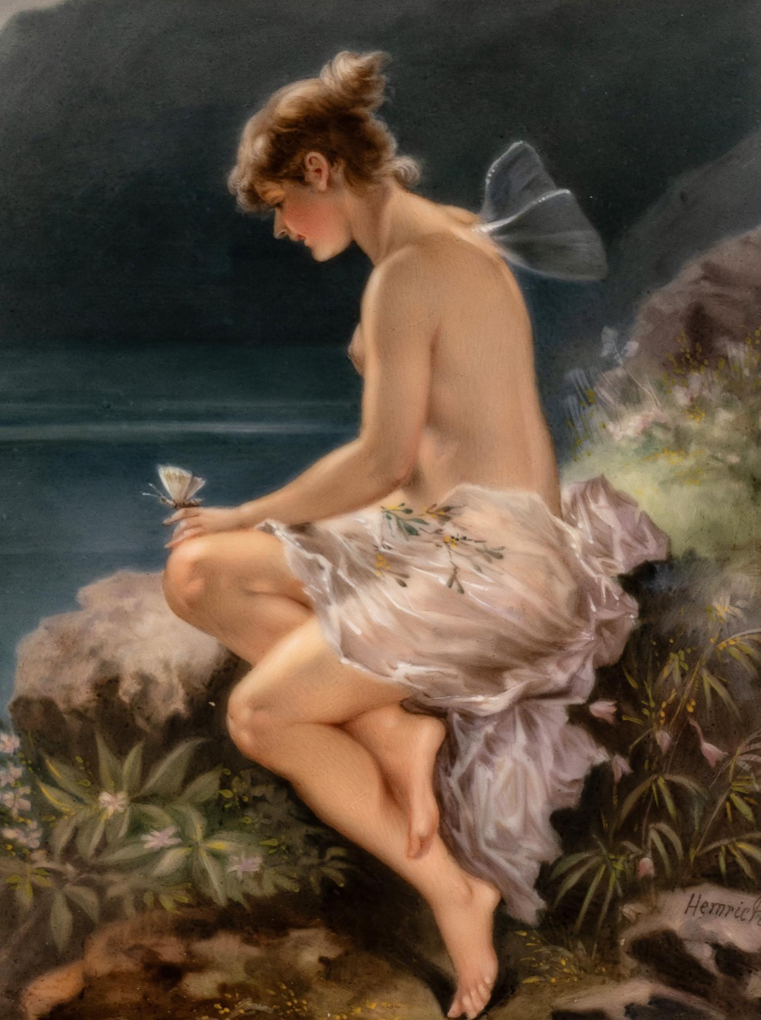 A Painted Porcelain Plaque After Wilhelm Kray