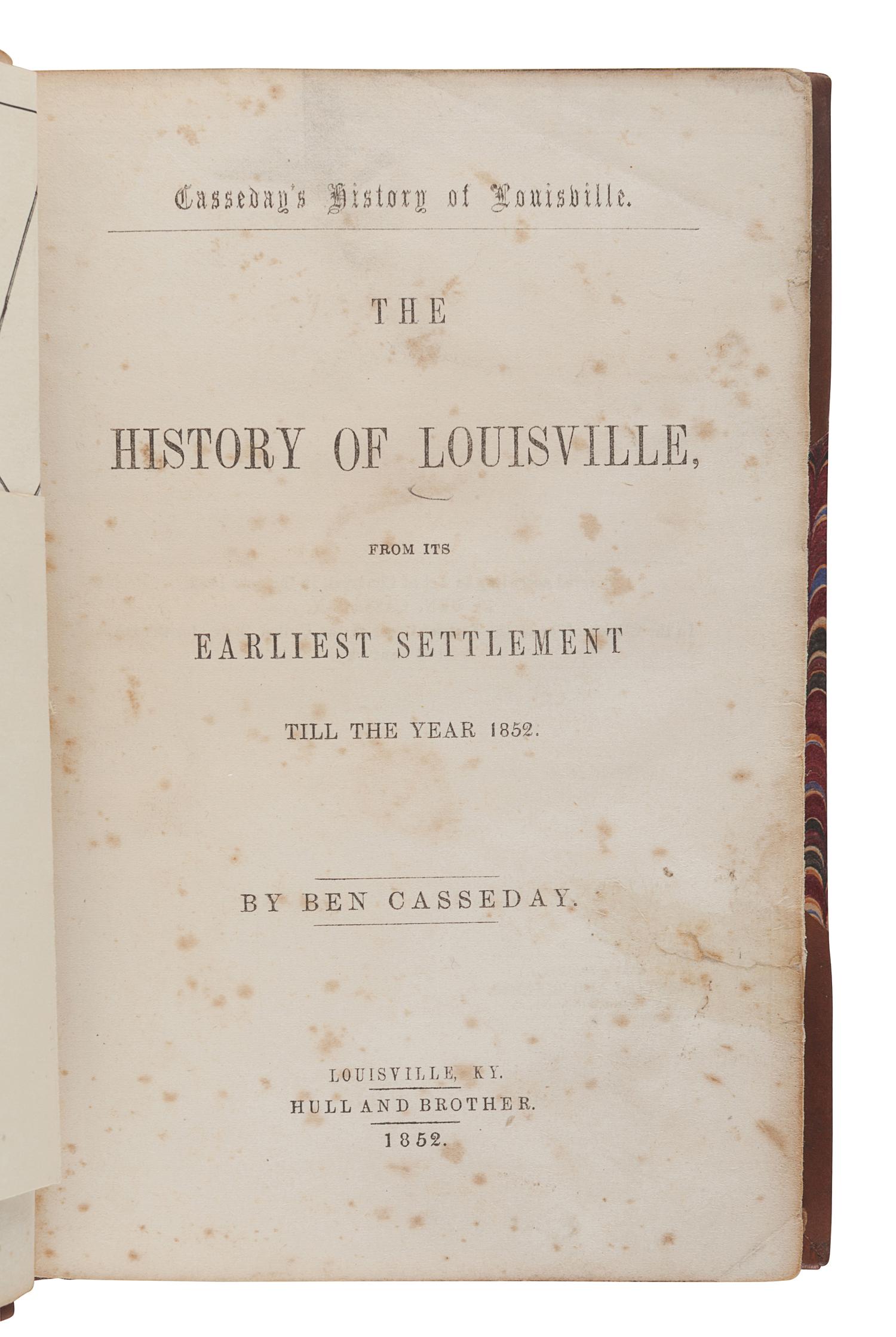 [KENTUCKY HISTORY]. A group of 8 works, comprising: