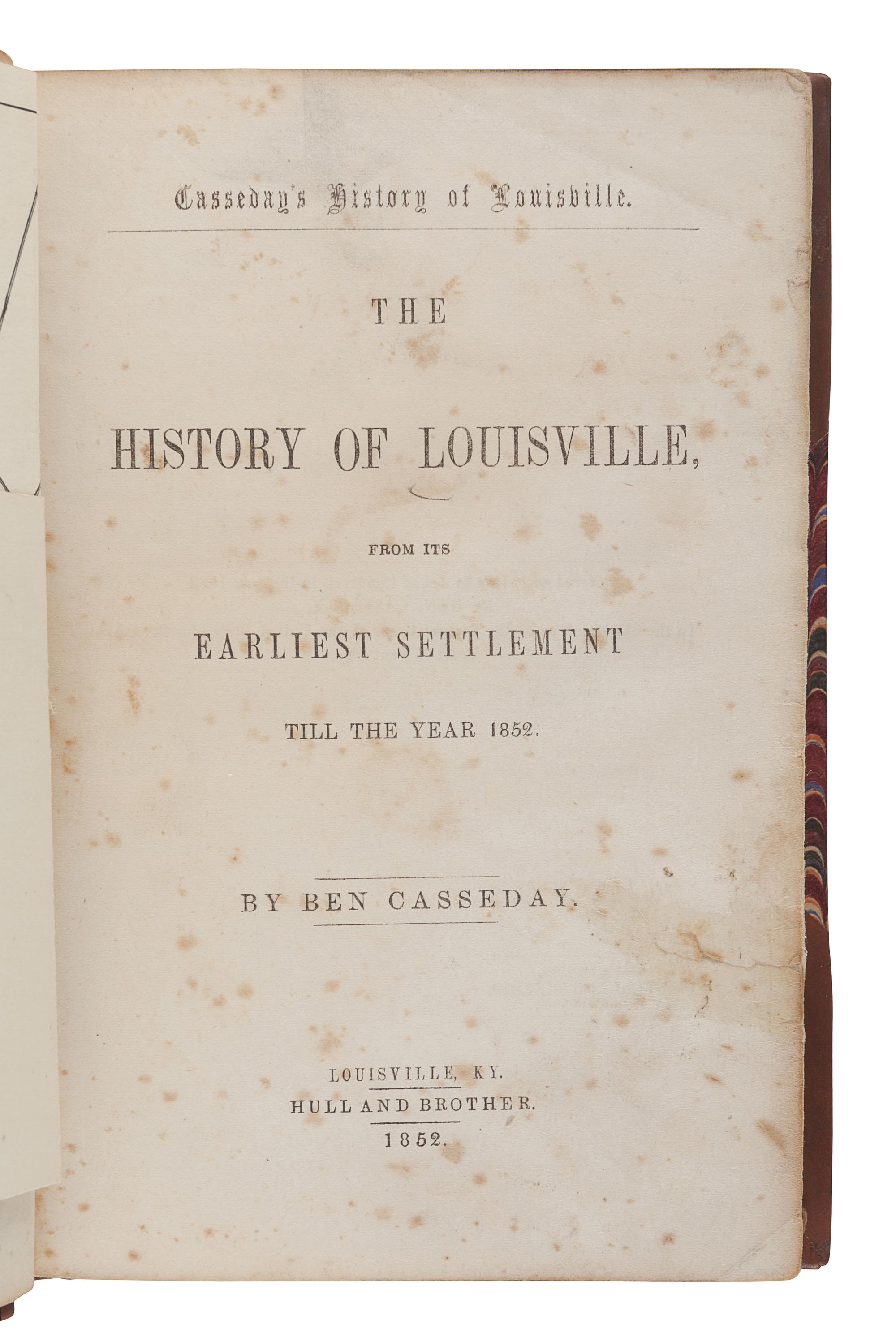 [KENTUCKY HISTORY]. A group of 8 works, comprising: