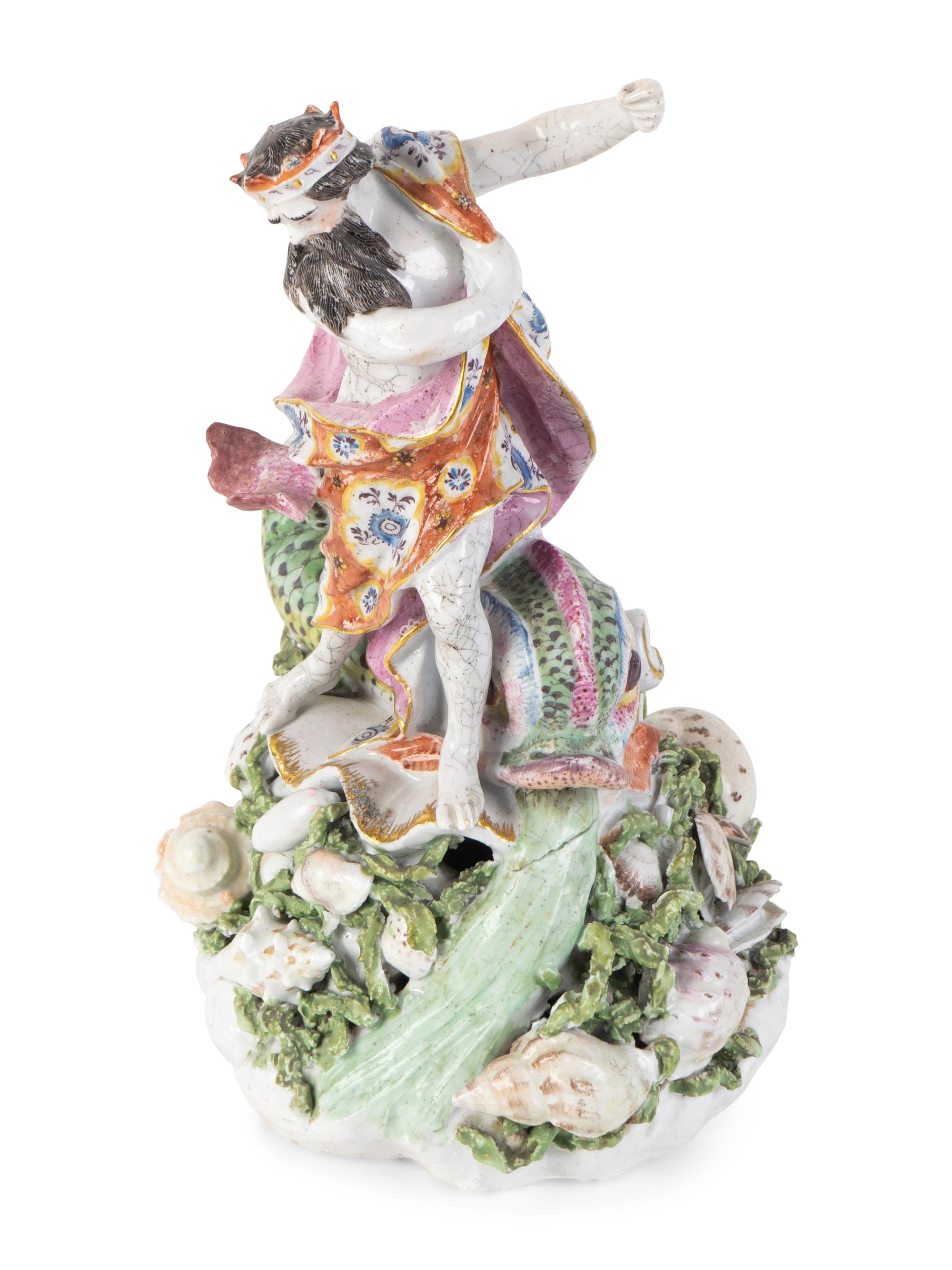 A Derby Porcelain Figure of Neptune — 18TH CENTURY