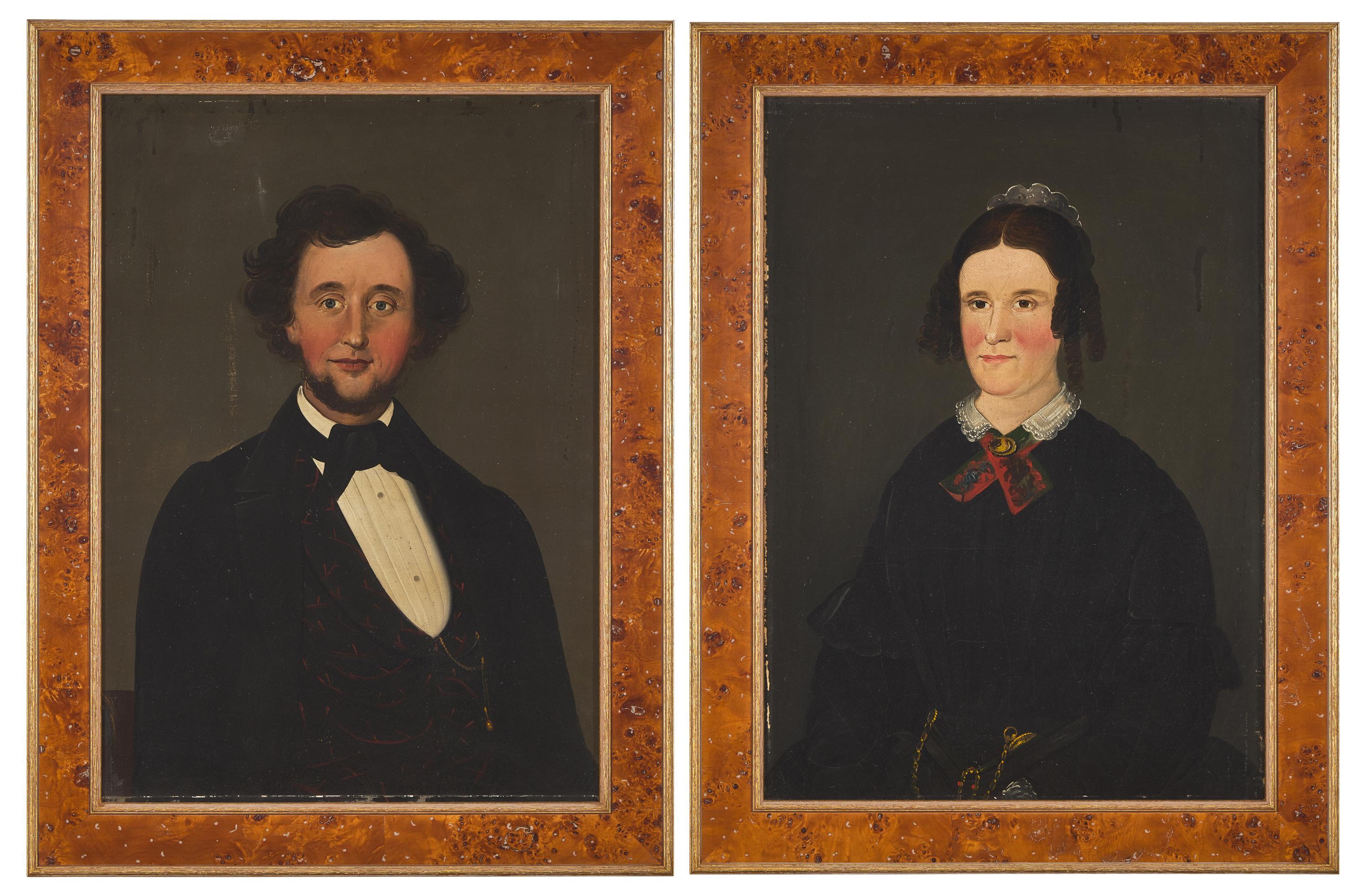 William Matthew Prior (1806-1873), A Pair of of Portraits: John Lord Nason (1816-1858) and Susan Litchfield Chipman (1816-1888)