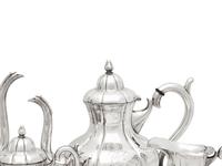 A Japanese Silver Five-Piece Tea and Coffee Service