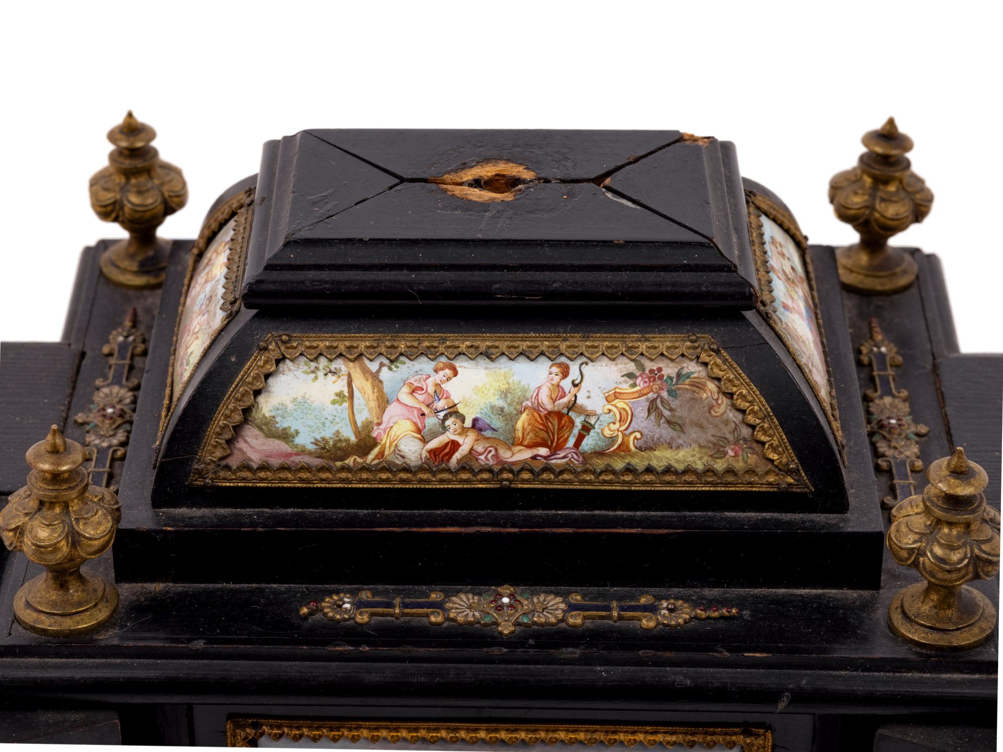 An Austrian Enameled Table Cabinet