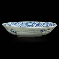 A Chinese blue and white porcelain "Phoenix" large dish 克拉克瓷器凤纹大盘 16th/17th century ???????