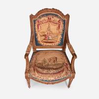 A Pair of Louis XVI Style Giltwood fauteuil à la reine circa 1870-1880