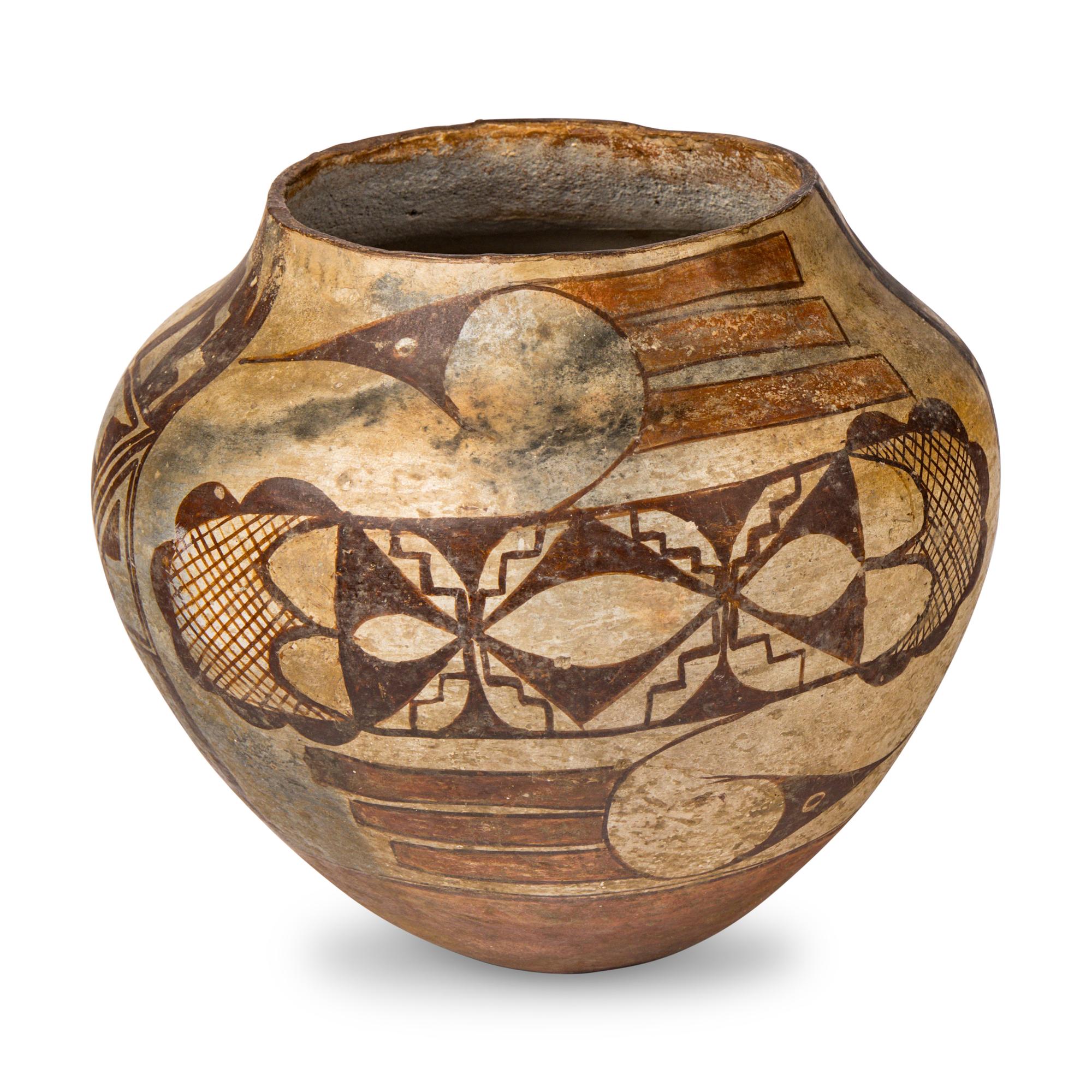 Acoma / Laguna Polychrome Pottery Jar