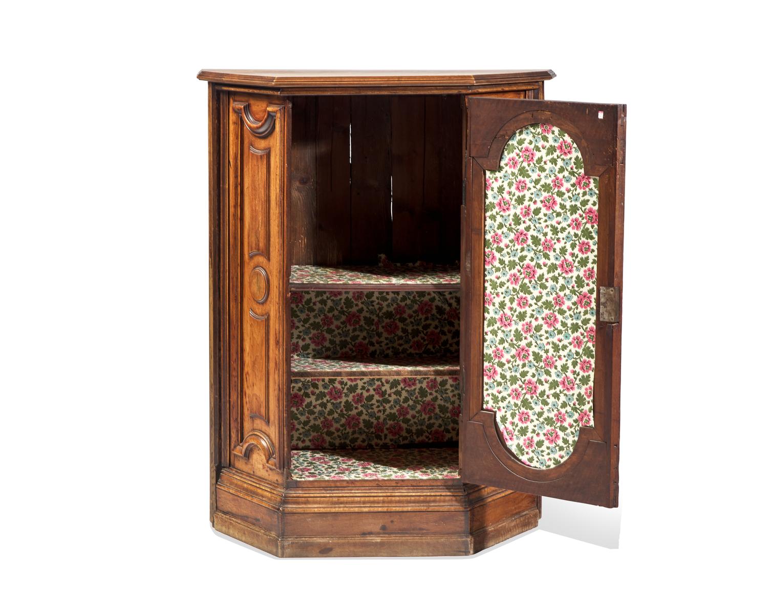 A Small Italian Carved Walnut Cabinet