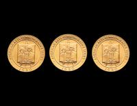 [PRIVATE ISSUE] Three 1980 American Arts Commemorative Series Grant Wood Gold Coins