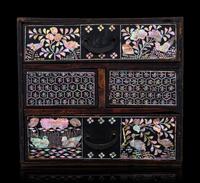 Two Small Chinese Mother-of-Pearl Inlaid Hardwood Chests