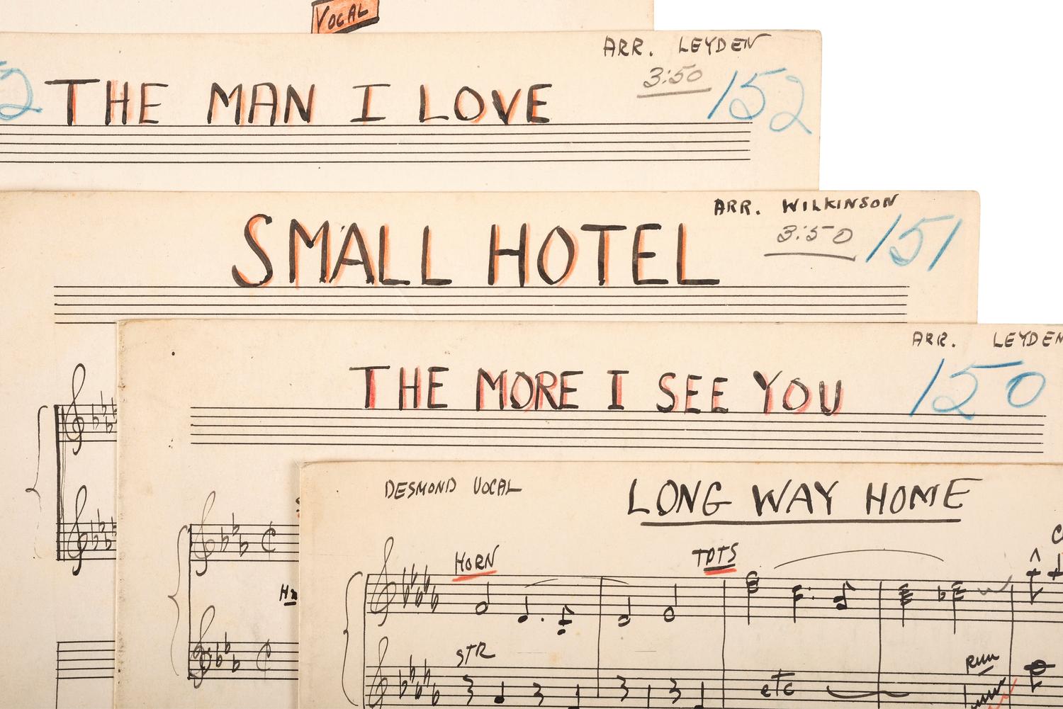 [WORLD WAR II] -- [MILLER, Glenn (1904-1944)]. World War II-era archive of manuscript scores and ephemera related to the Glenn Miller Army Air Force Band and associated musicians and orchestras.