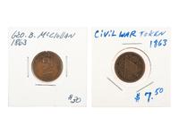 [LINCOLN, Abraham. - CIVIL WAR]. "1861" Lincoln Civil War soldier's identification disc, plus.