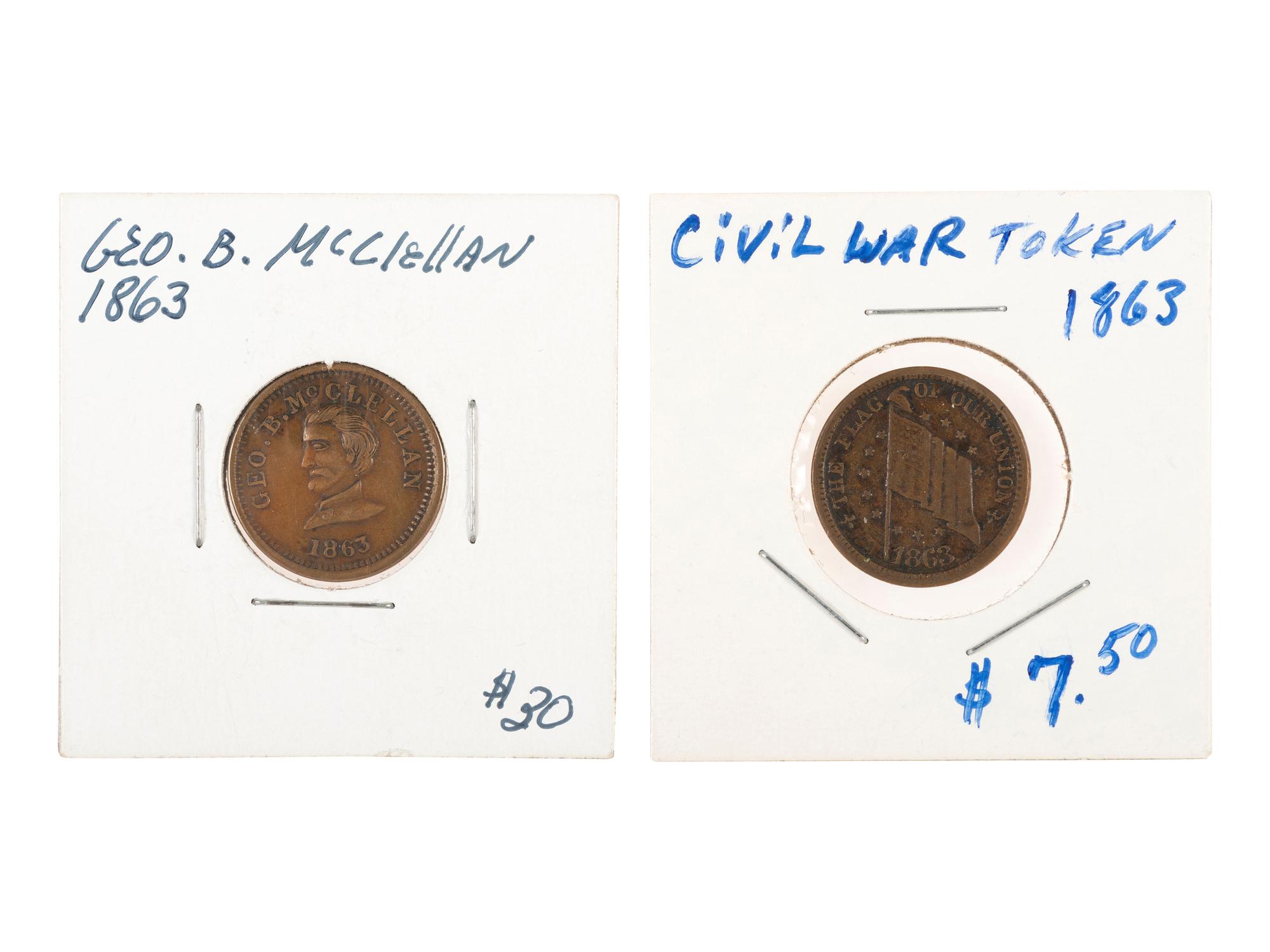 [LINCOLN, Abraham. - CIVIL WAR]. "1861" Lincoln Civil War soldier's identification disc, plus.
