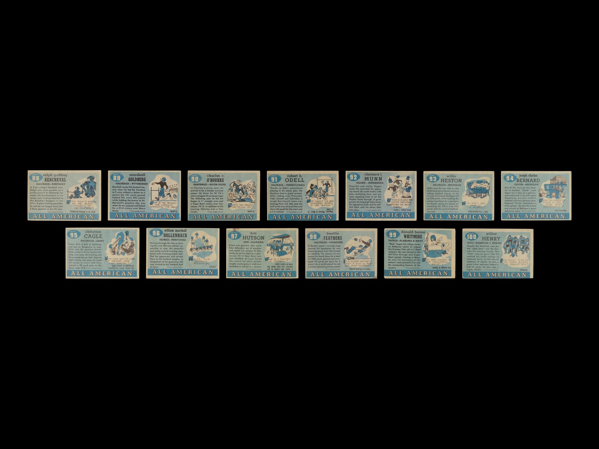 A Complete Set of 1955 Topps All-American Football Cards (100/100)