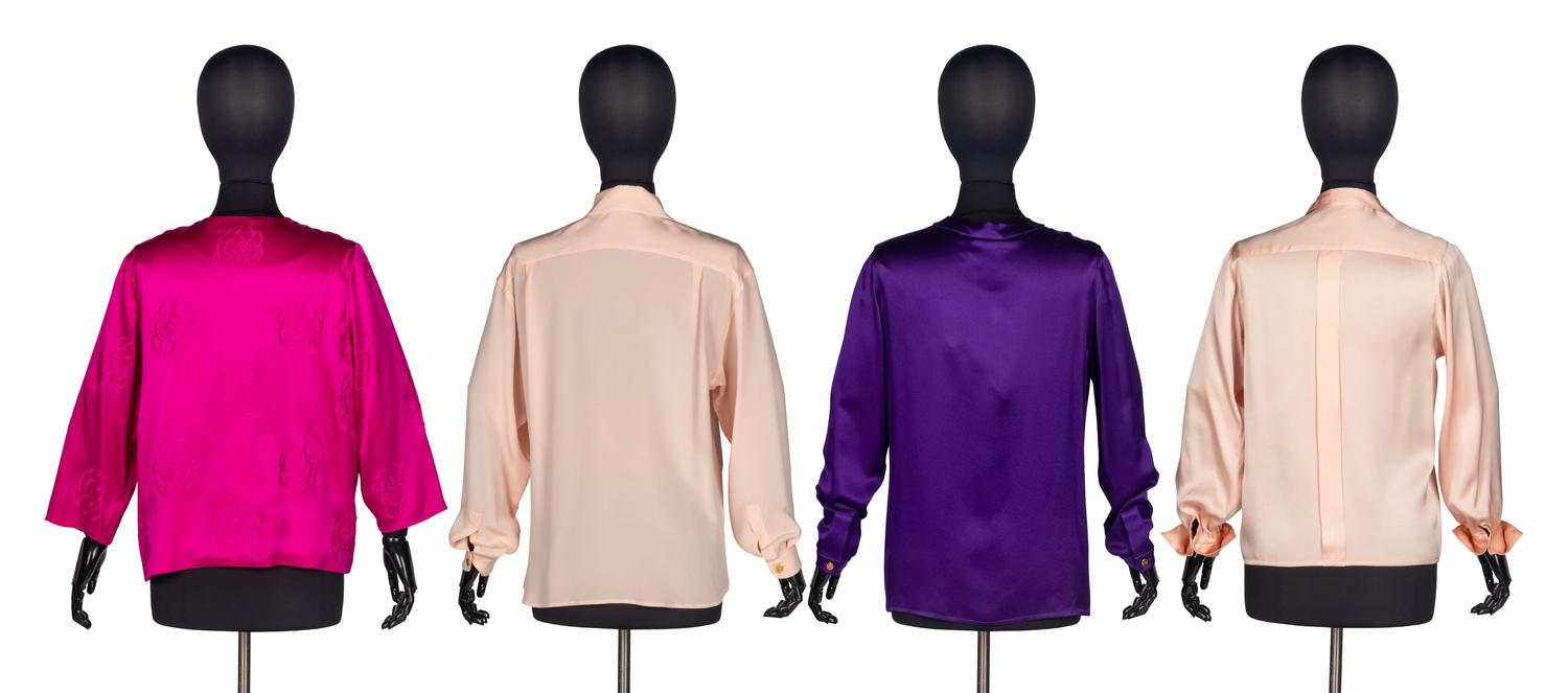 Four Chanel Silk Blouses