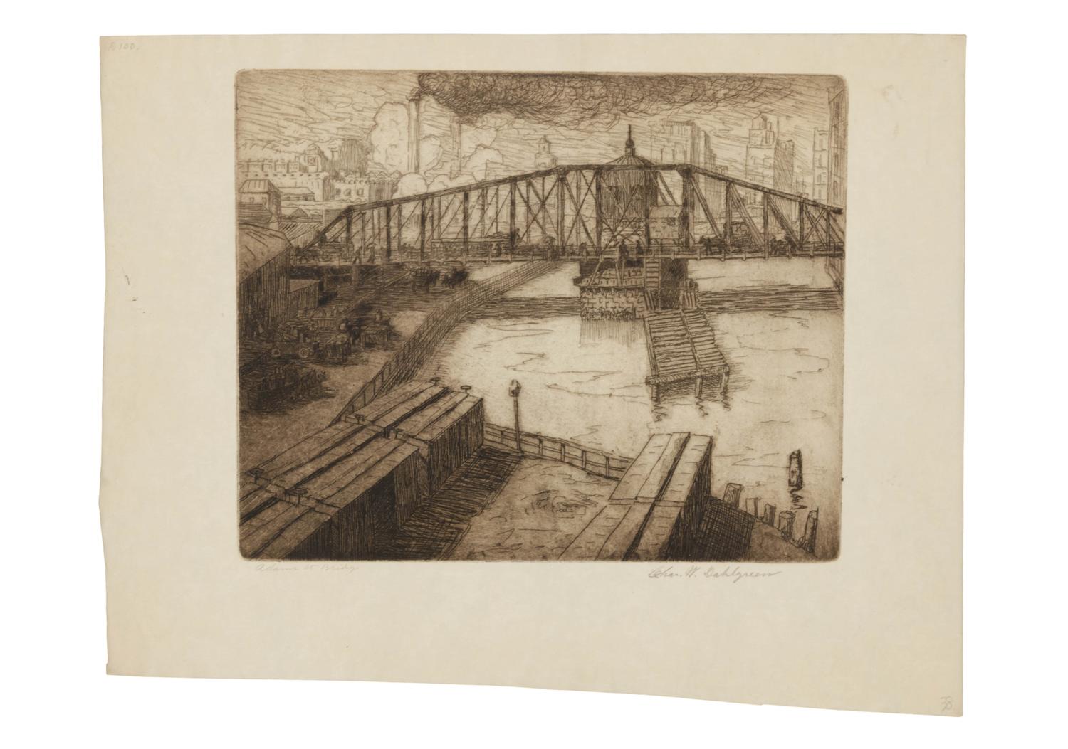 Adams St. Bridge and Untitled (Snow Scene)