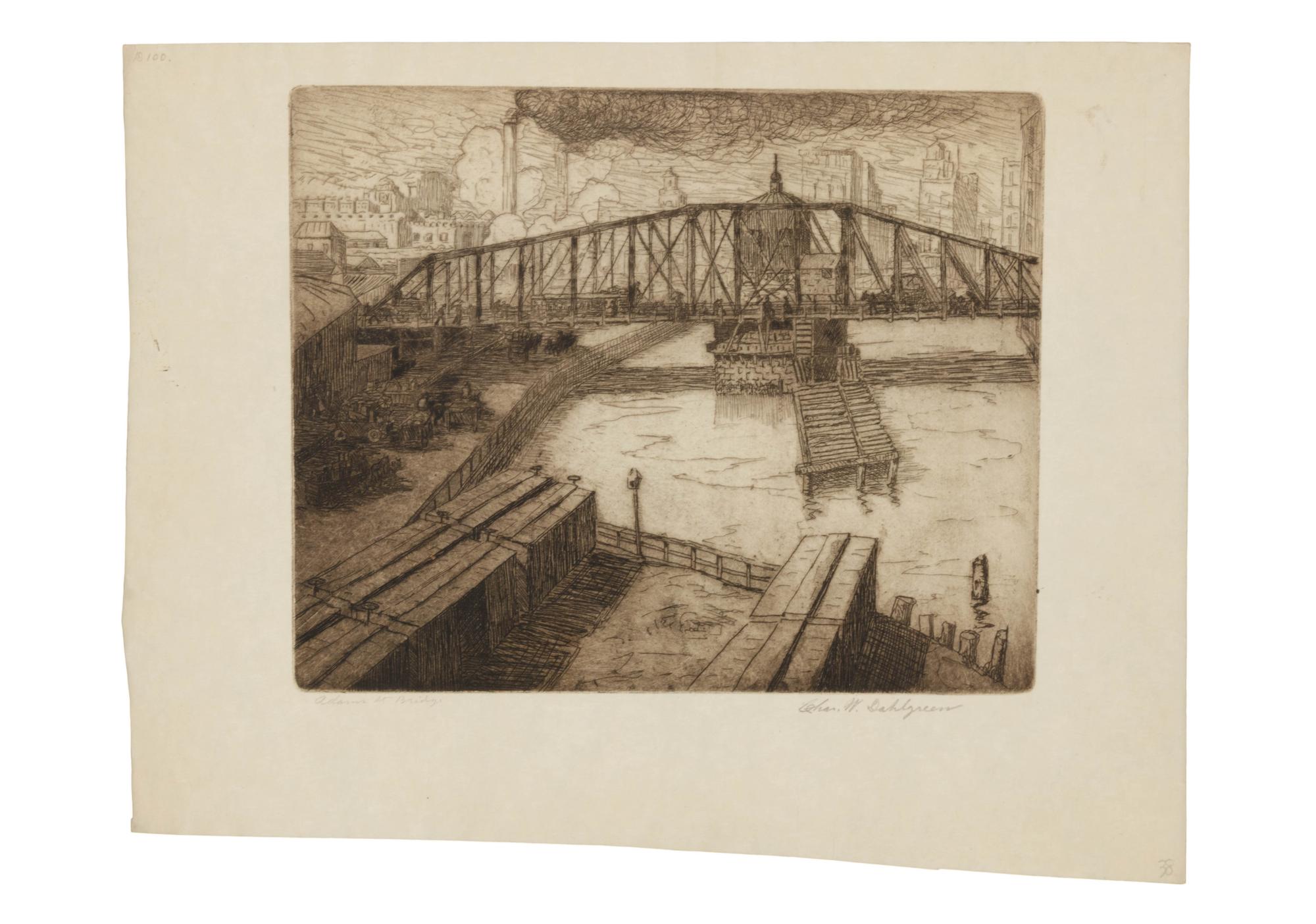 Adams St. Bridge and Untitled (Snow Scene)