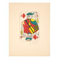 Salvador Dalí (Spanish, 1904-1989) — King of Diamonds, Ace of Diamonds, Jack of Diamonds, and Queen of Diamonds (four works from Playing Cards ), 1972