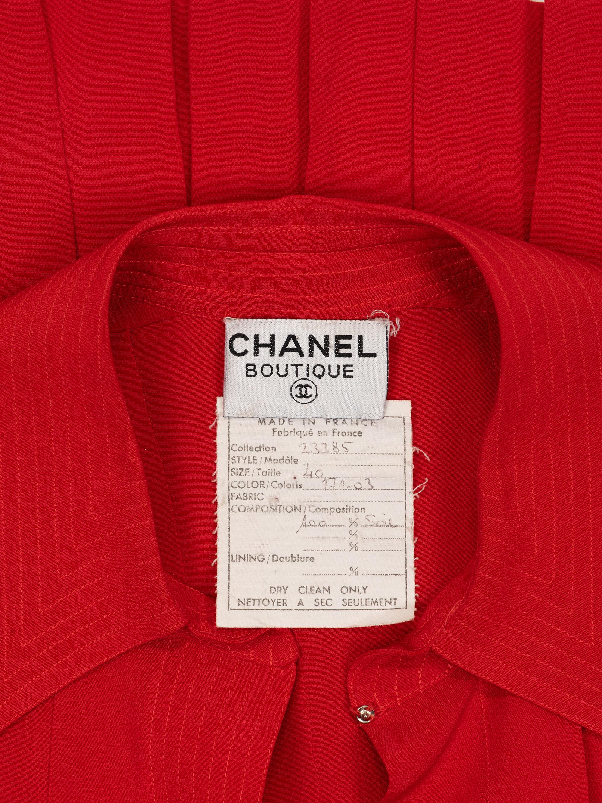 Chanel Pleated Silk Dress, 1980-90s