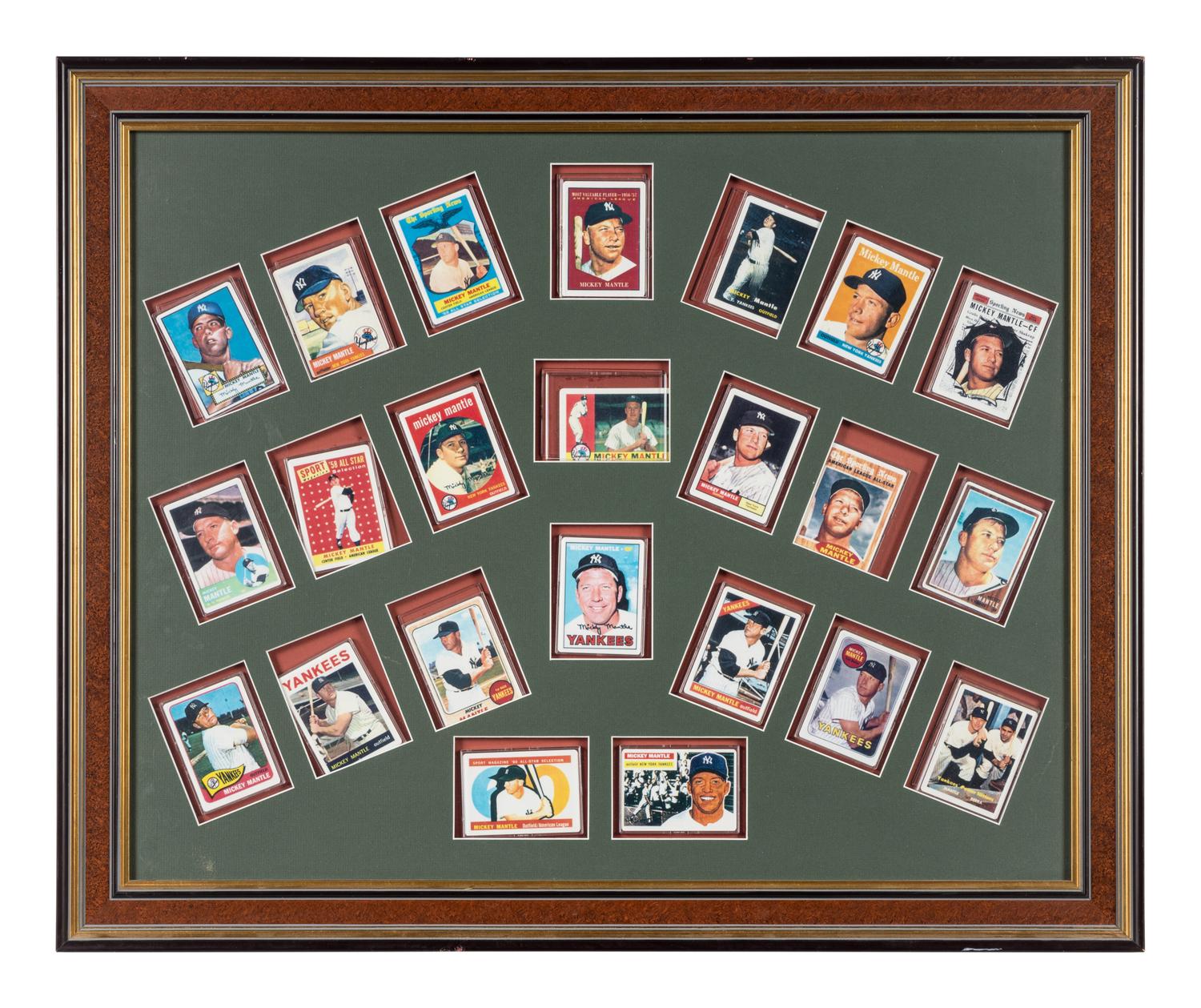 A Set of 1996 Danbury Mint Mickey Mantle Porcelain Baseball Cards