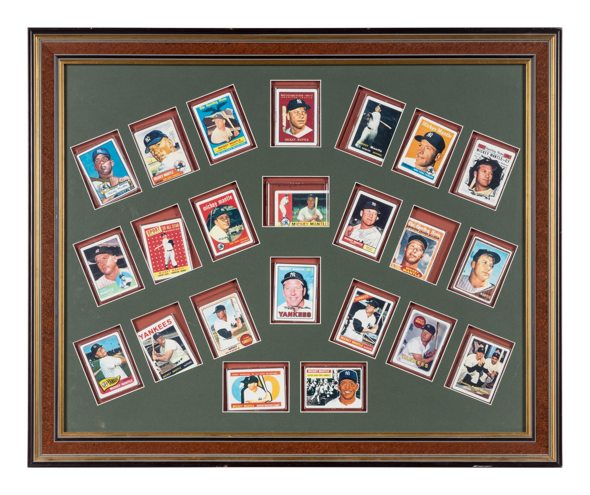 A Set of 1996 Danbury Mint Mickey Mantle Porcelain Baseball Cards