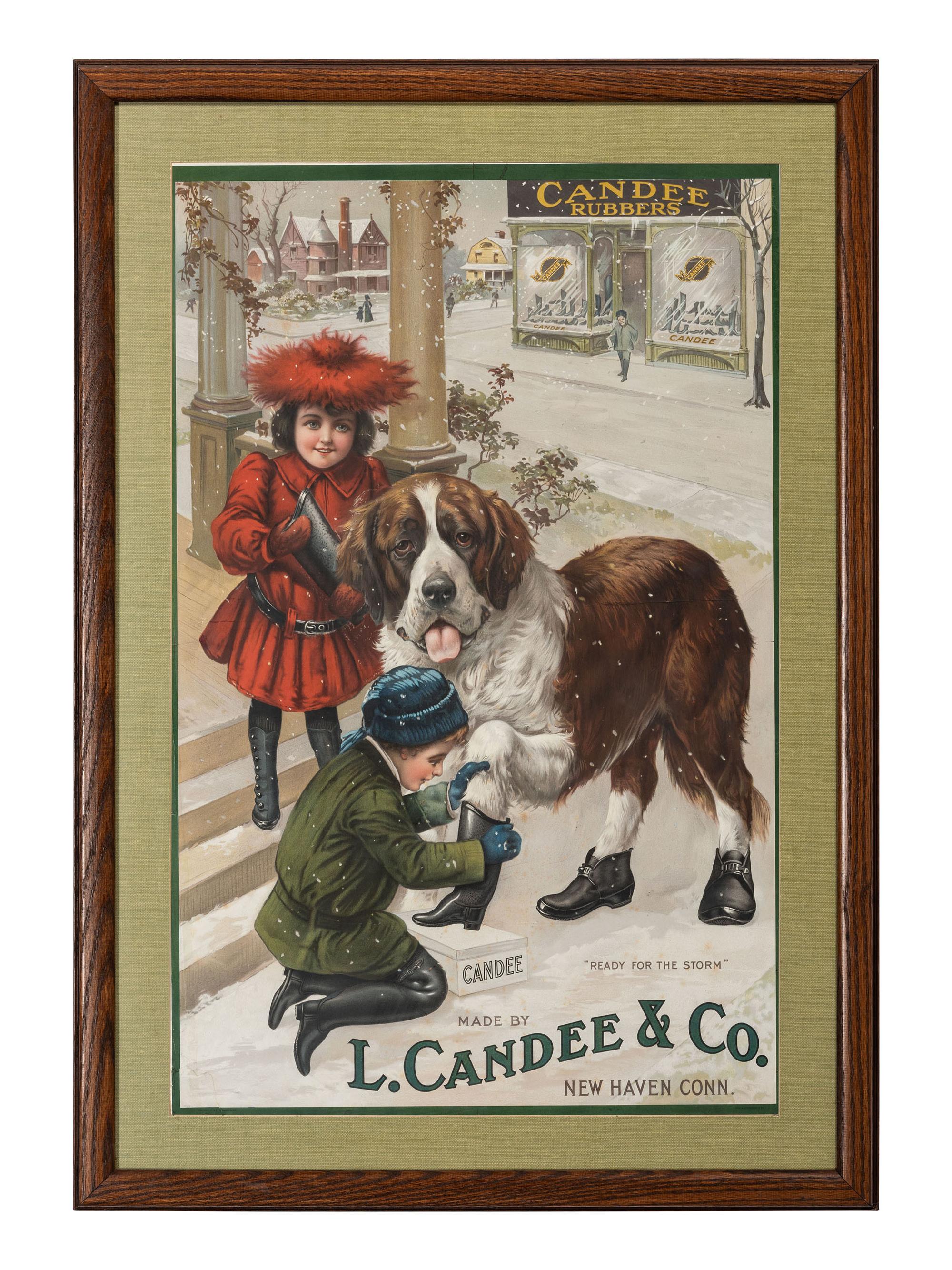 An L. Candee & Co. Rubber Boot Advertising Lithograph