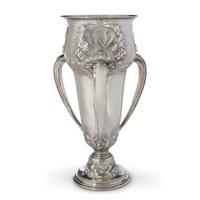 An American sterling silver Art Nouveau three-handled presentation cup reed & barton, taunton, massachusetts, circa 1900